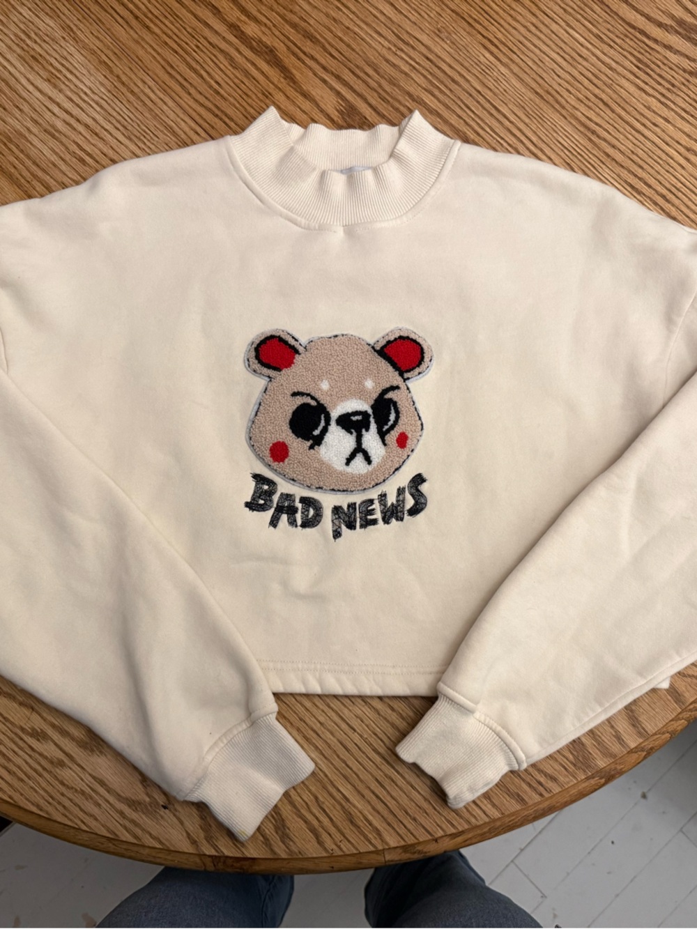 Cream Crop Bad News Bears Graphic Sweatshirt